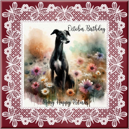 Watercolour Floral Dogs 2 by Davina Rundle