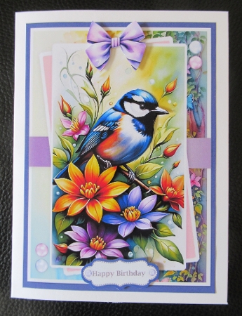 Pretty Floral Blue Jay Bird by Davina Rundle
