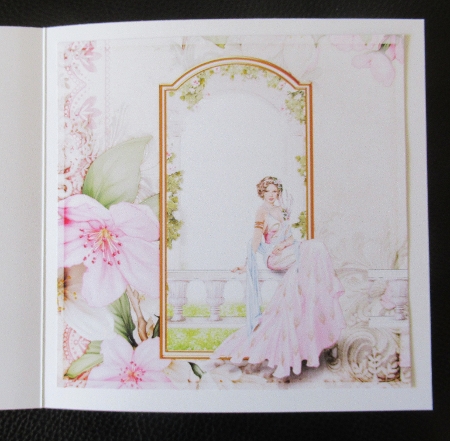 Art Deco Lady Lola 7x7 Quick Card Pink Insert by Davina Rundle