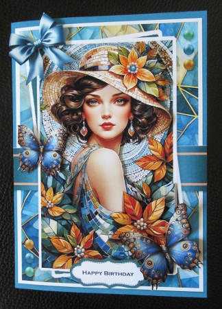 Mosaic Flower Hat Lady by Davina Rundle