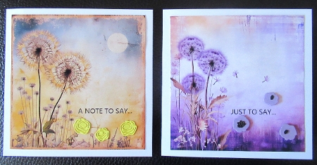 Shabby Chic Dandelion Card Toppers by Davina Rundle