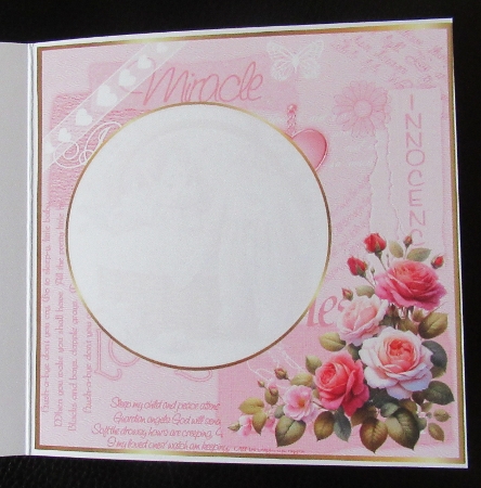 baby girl card with roses insert by Davina Rundle