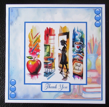 Teacher Brushstrokes 2 Card Front 6x6 by Davina Rundle