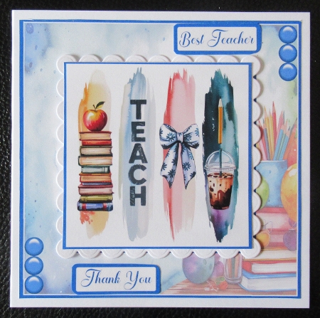 Teacher Brushstrokes 2 Card Front 6x6 by Davina Rundle