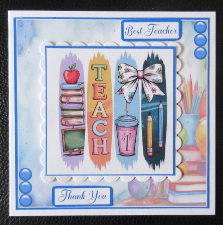 Teacher Brushstrokes 2 Card Front 6x6 by Davina Rundle