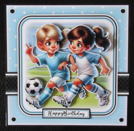 Football Girls Blue Mini Kit  by Davina Rundle