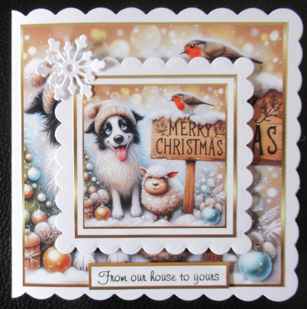 sheep collie christmas by Davina Rundle