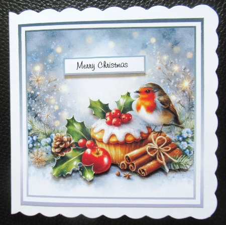 silver christmas mince pie robin by Davina Rundle