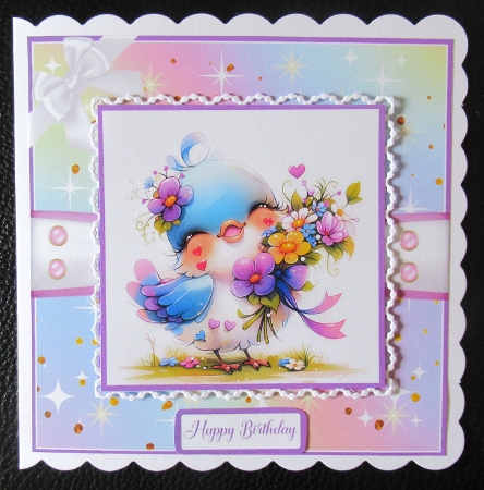 Whimsical Bird Card Front 6x6 by Davina Rundle