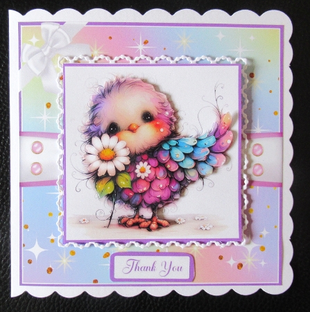 Whimsical Bird Card Front 6x6 by Davina Rundle