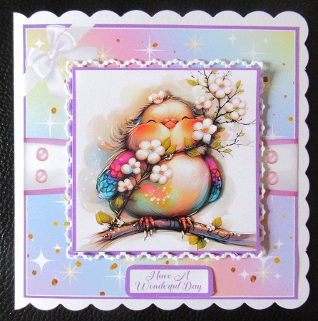 Whimsical Bird Card Front 6x6 by Davina Rundle