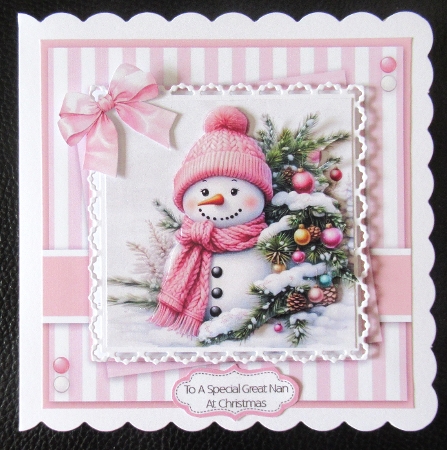 Frosty Pink Snowman by Davina Rundle