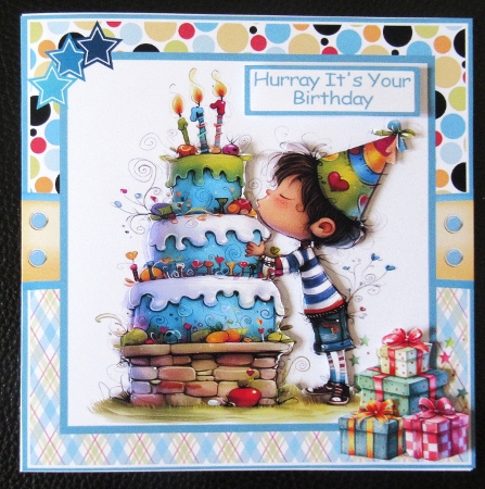 Birthday Cake Boy 1 Mini Kit 7x7 by Davina Rundle
