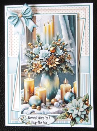 Poinsettia Christmas Mini Kit With Set Of 3 Card Fronts by Davina Rundle