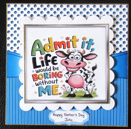 Funny 8X8 Topper With Humour Caption (SILVER TWO) by Davina Rundle