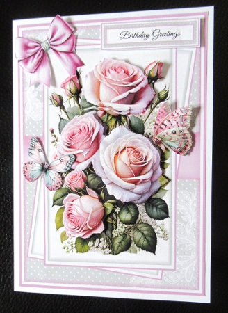 Delicate Roses Mini Kit With Set Of 3 Card Fronts by Davina Rundle