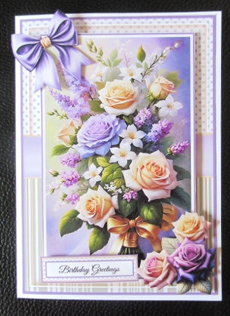 Pastel Summer Roses With 3 Toppers - Makes 3 Cards by Davina Rundle