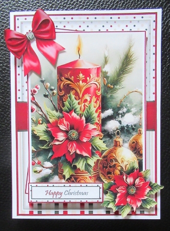 Ornate Christmas Candle  With 3 Toppers - Makes 3 Cards by Davina Rundle