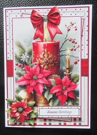 Ornate Christmas Candle  With 3 Toppers - Makes 3 Cards by Davina Rundle
