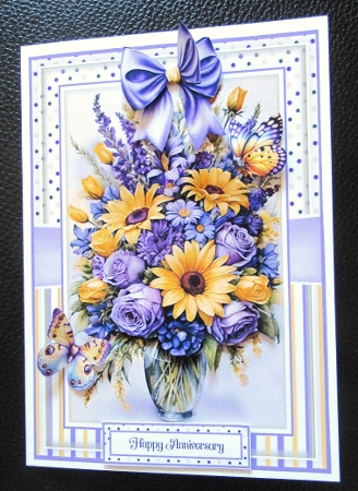 Bright Summer Bouquet With Set Of 3 Card Fronts by Davina Rundle