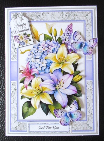 Birthday Bouquet With Set Of 3 Card Fronts by Davina Rundle