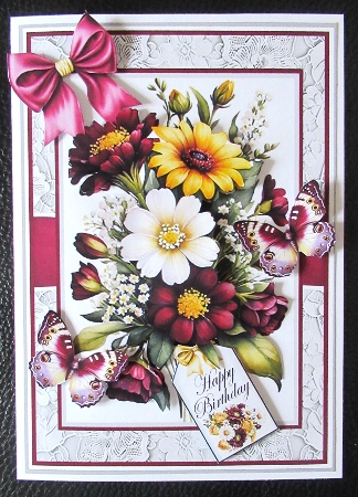 Birthday Bouquet 2 With Set Of 3 Card Fronts by Davina Rundle