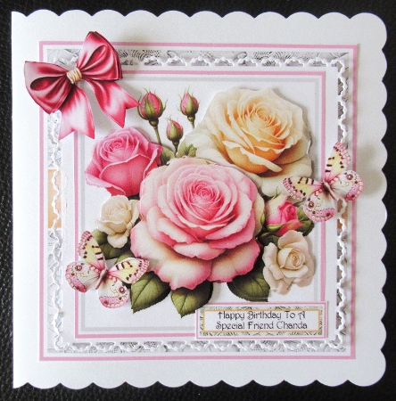 Beautiful Summer Roses 3 With Set Of 3 Card Fronts  by Davina Rundle