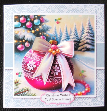 Beautiful Pink Christmas Bauble by Davina Rundle