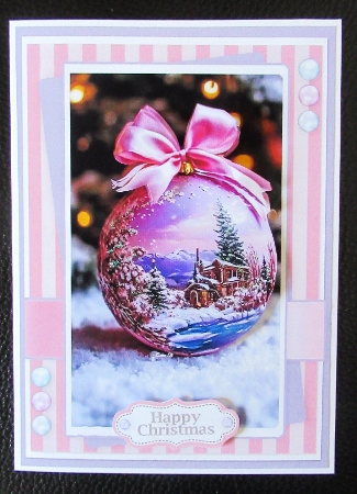 Beautiful Seasons Greetings Bauble by Davina Rundle
