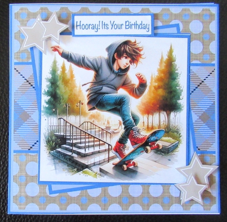 Skateboarding Boy Mini Kit 7x7 by Davina Rundle