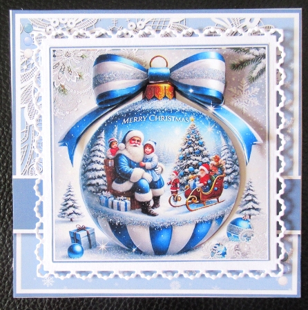 Santa Scene Bauble by Davina Rundle