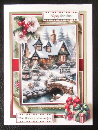 Winter Cottage With 4 Toppers by Davina Rundle