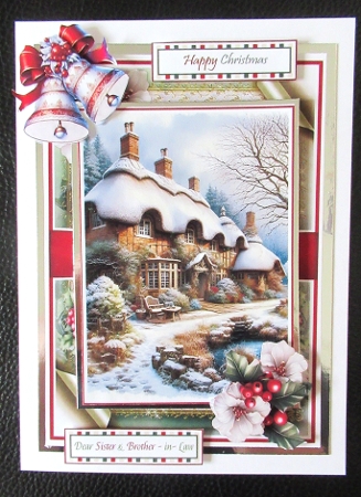 Winter Cottage With 4 Toppers by Davina Rundle