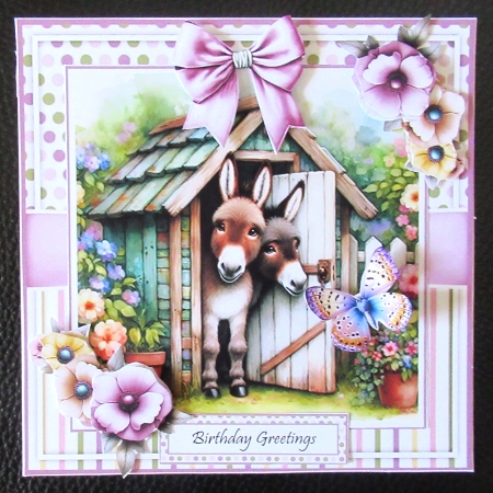 Peeking Donkeys With Set Of 4 Toppers by Davina Rundle