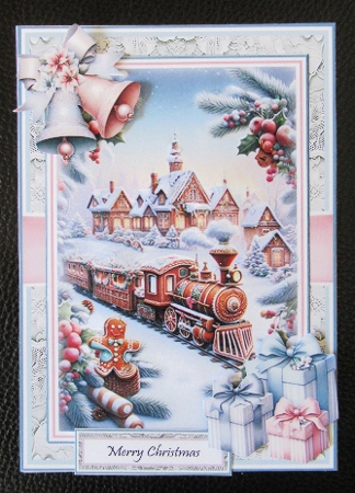 Gingerbread Train With Set Of 4 Toppers by Davina Rundle