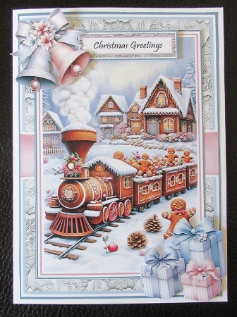 Gingerbread Train With Set Of 4 Toppers by Davina Rundle