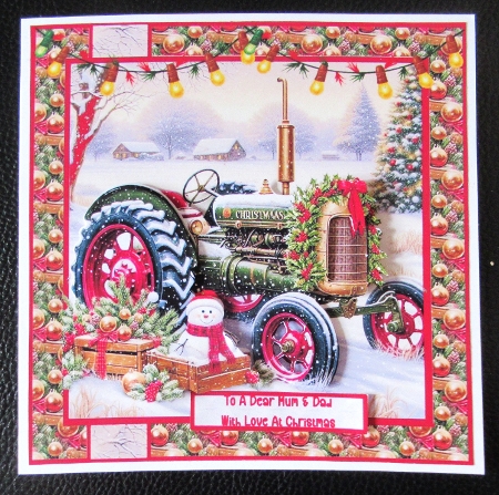 A festive tractor by Davina Rundle