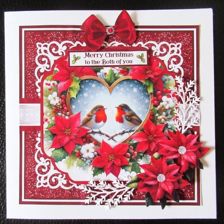 CHRISTMAS HEART ROBINS 6x6 & 5x7 by Davina Rundle