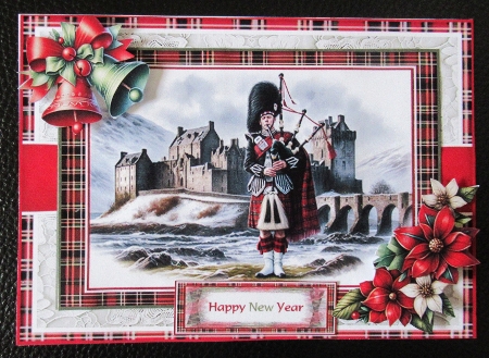 The Scottish Piper With Set Of 4 Toppers by Davina Rundle