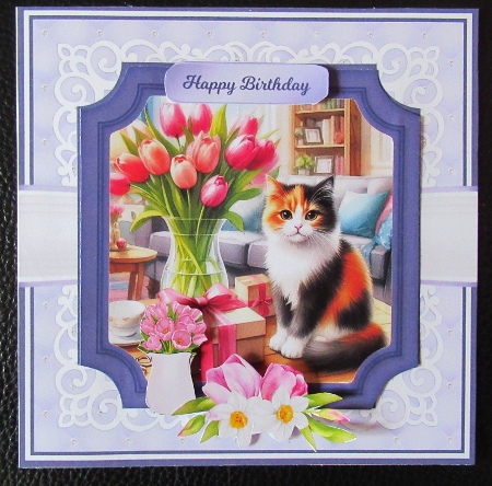 CALICO FLOWERS & CAKE 6x6 5x7 by Davina Rundle