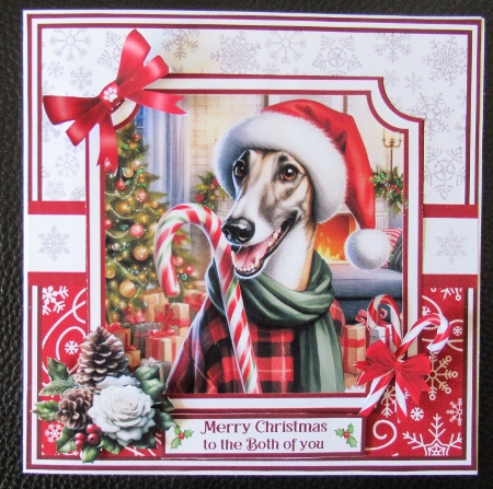CANDY CANE DOGS 6x6 5x7 by Davina Rundle