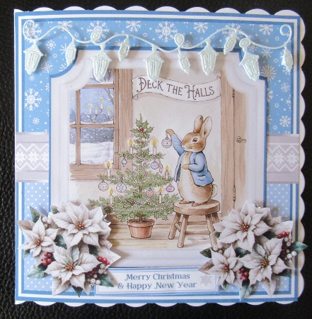 CHRISTMAS RABBIT 6x6 5x7 by Davina Rundle