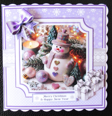 GLITTER SNOWMAN 6x6 5x7 by Davina Rundle