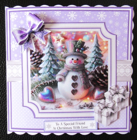 GLITTER SNOWMAN 6x6 5x7 by Davina Rundle