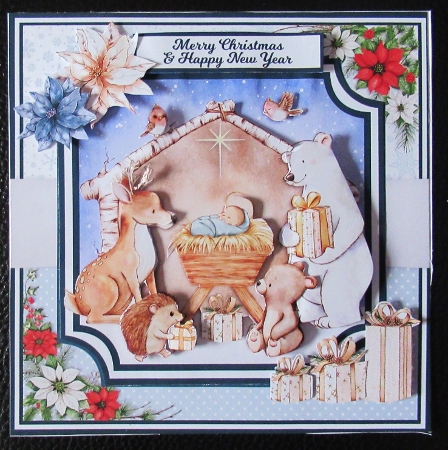 THE CHRISTMAS GIFT with decoupage 6x6 5x7 by Davina Rundle