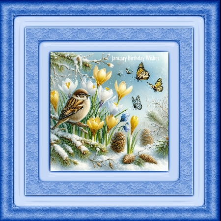 Sparrow Butterflies and Crocuses by Davina Rundle
