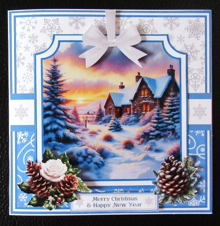 WINTER COTTAGE 6x6 5x7 by Davina Rundle
