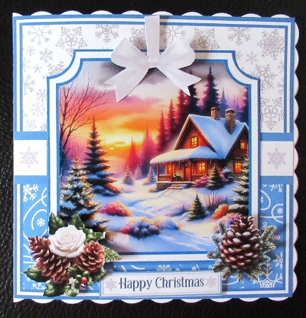 WINTER COTTAGE 6x6 5x7 by Davina Rundle
