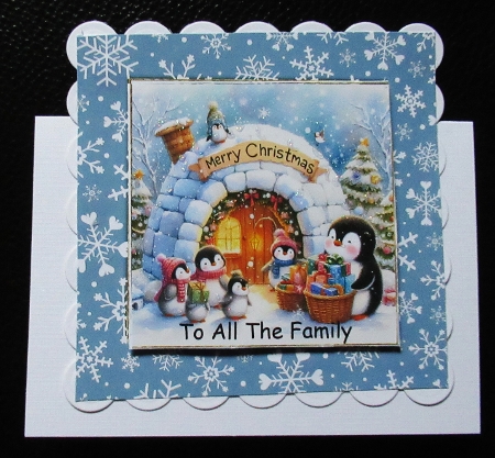 festive penguins card fronts by Davina Rundle