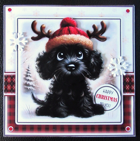 Happy Woofmas Black Cockapoo Mini Kit by Davina Rundle